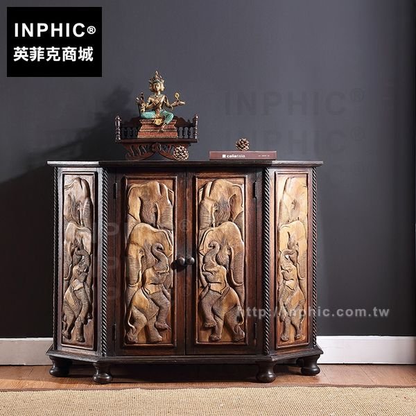 INPHIC-傢俱東南亞玄關櫃大象浮雕櫃裝飾櫃子泰國