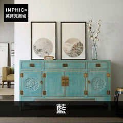 INPHIC-雕花簡約儲物櫃碗櫃中式實木現代-藍