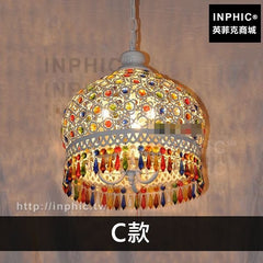 INPHIC-彩色東南亞地中海波西米亞燈具鐵藝餐廳臥室水晶復古吊燈-C款