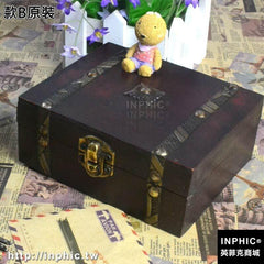INPHIC-古樸復古精美小木盒子歐式手工方盒仿古收納木盒拍攝道具可帶鎖-款B原裝