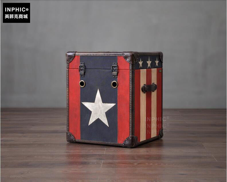 INPHIC-北歐復古裝飾箱沙發邊幾英倫個性復古美式床頭櫃客廳電話桌櫃