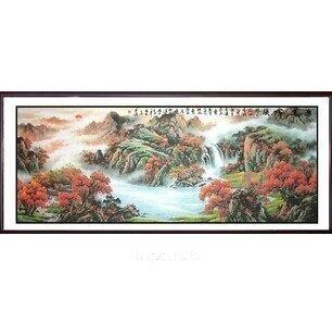 INPHIC-精品國畫山水畫客廳裝飾畫聚寶盆A5風水壁畫小六尺已裝裱