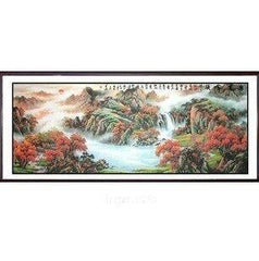 INPHIC-精品國畫山水畫客廳裝飾畫聚寶盆A5風水壁畫小六尺已裝裱