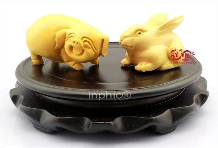 INPHIC-開運 開光菩提玉兔含珠金葉擺件寶葫蘆隨身金卡擺件金豚聚寶(帶底座)