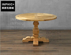 INPHIC-美式鄉村風餐桌 歐式復古大圓桌 法式餐廳家具