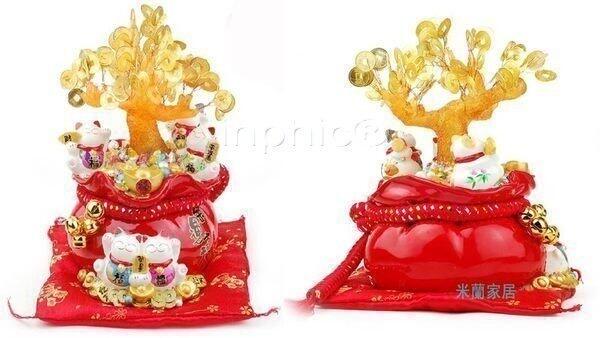 INPHIC-開運 搖錢樹招財貓 陶瓷擺飾 送開業 家居擺設 商鋪開業 大小款開運貓