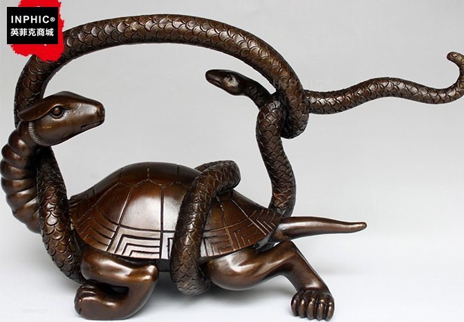 INPHIC-開運 開光純銅青龍白虎朱雀玄武家居銅四方位裝飾品四神獸-玄武