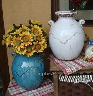 INPHIC-歐式復古 陶瓷做舊雙耳花瓶 家居擺飾 花瓶 花器 粗陶花器