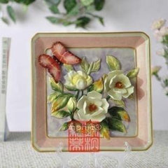 INPHIC-歐式鄉村手繪陶瓷掛盤 滿園春色木蘭花 家居飾品擺設裝飾盤