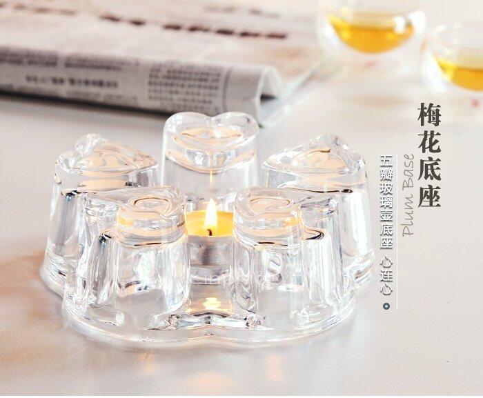 INPHIC-花草茶壺心形玻璃茶壺加熱底座梅花保溫底座 溫茶器