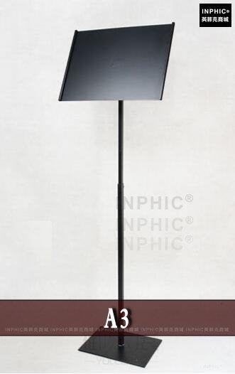 INPHIC-不鏽鋼展示牌A3立牌 單腳海報架 POP看板架 百貨賣場廣告-A3