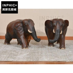 INPHIC-擺飾擺飾門廳泰國大象落地裝飾裝飾品招財客廳木雕動物迎賓
