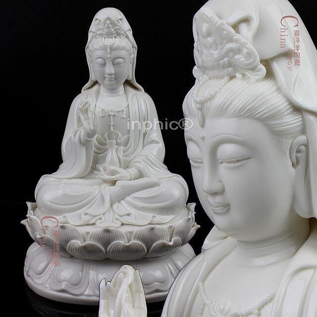 INPHIC-坐蓮柳枝白瓷陶瓷觀音菩薩佛像擺飾 佛教工藝品批發 新款