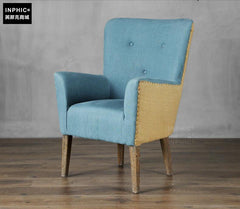 INPHIC-歐式單人彩色布藝撞色沙發 北歐精緻小戶型個性休閒椅