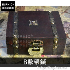 INPHIC-創意包裝盒擺設家居古樸木盒仿古歐式裝飾復古-B款帶鎖