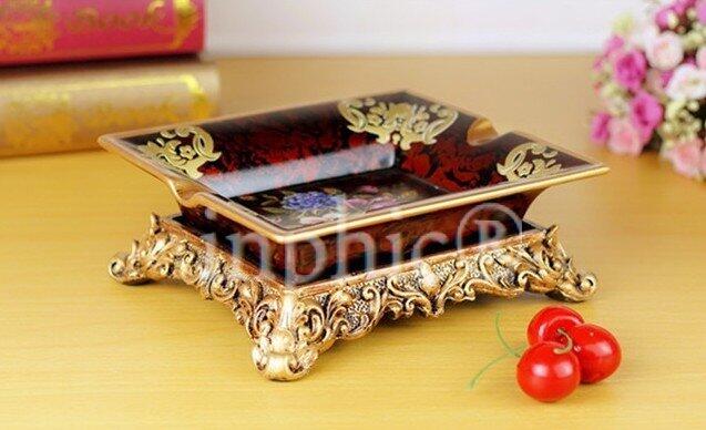 INPHIC-歐式奢華大款陶瓷煙灰菸灰缸 大氣復古煙缸 時尚創意家居裝飾擺件