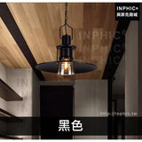 INPHIC-美式餐飲複古鐵藝工業風吊燈服裝店陽臺燈具走廊-黑色