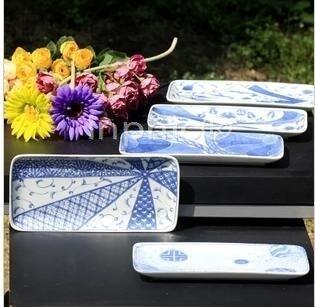 INPHIC-青花瓷盤陶瓷餐具長方菜盤西餐盤瓷盤餐盤牛排盤一套