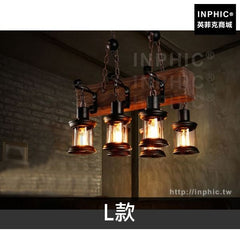 INPHIC-吧臺餐廳實木吊燈咖啡廳燈具複古工業風服裝店-L款