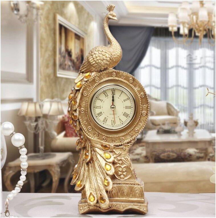 INPHIC-孔雀座鐘 客房客梯時尚創意靜音鐘錶 桌面擺件