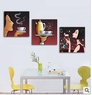 INPHIC-歐式杯子抽象三聯畫現代簡約餐廳裝飾無框畫時尚家居壁畫