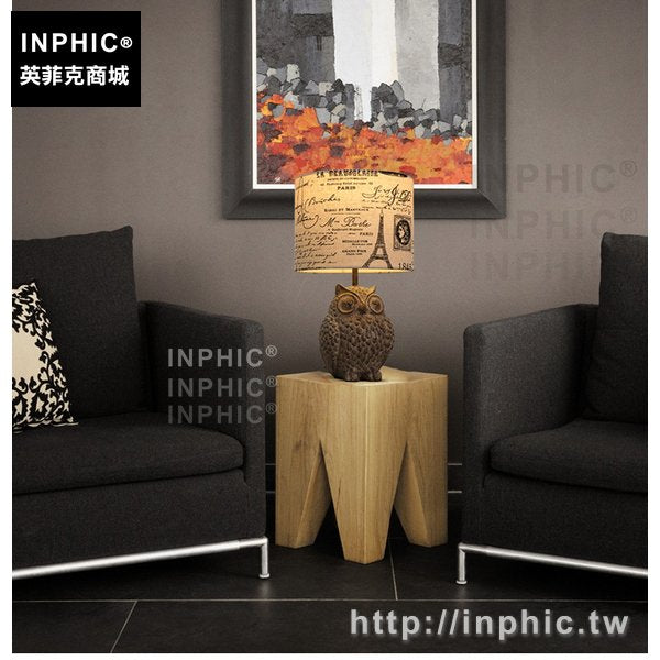 INPHIC-田園檯燈鄉村北歐書房美式床頭燈復古布質客廳臥室