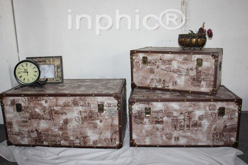 INPHIC-復古大皮箱 儲物箱  收納箱3件套