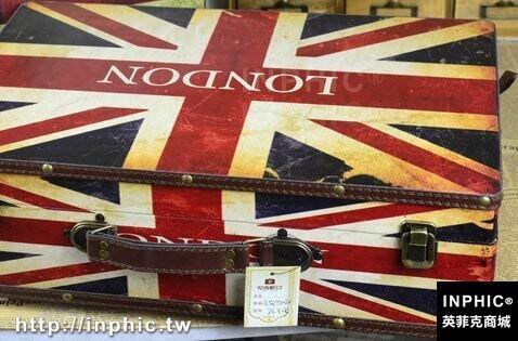 INPHIC-英國旗手提箱復古國旗木箱 婚紗攝影道具櫥窗陳列箱子-大英國中款