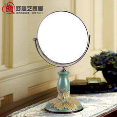 INPHIC-鏡子化妝臺式 扶桑花雙面化妝鏡 歐式家居 放大雙面旋轉