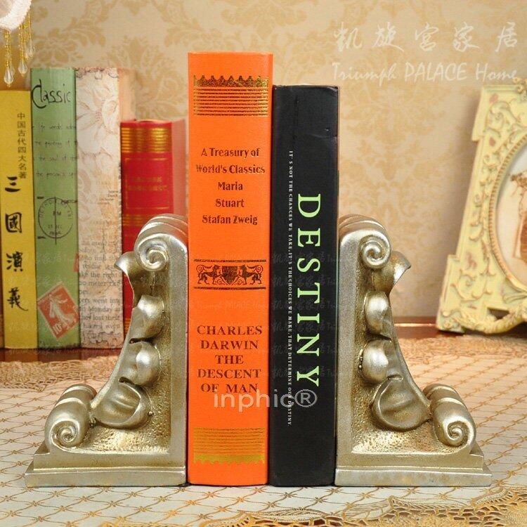 INPHIC-歐式創意復古葉子書靠書立書架工藝品擺飾書房辦公桌樹脂擺飾