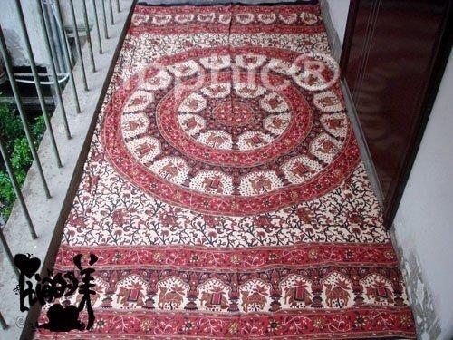 INPHIC-民族手工印染多功能DIY棉布異域風小象雙人床單