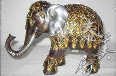 INPHIC-東南亞風格 樹脂工藝品 木雕擺飾 家居裝飾品卷鼻披金象