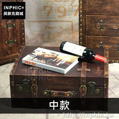 INPHIC-復古木箱手提箱拍攝道具收納家居皮革服裝店英倫歐式防水-中款