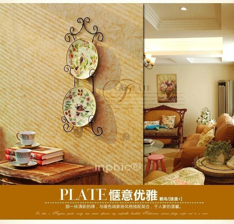 INPHIC-鄉村田園復古手繪陶瓷裝飾掛盤壁掛盤歌唱的小鳥裝飾盤