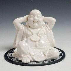 INPHIC-汽車擺飾 陶瓷彌勒佛汽車裝飾品 抱頭笑佛