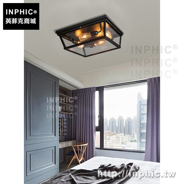 INPHIC-燈具玻璃餐廳臥室美式客廳正方形復古工業風鄉村吸頂燈