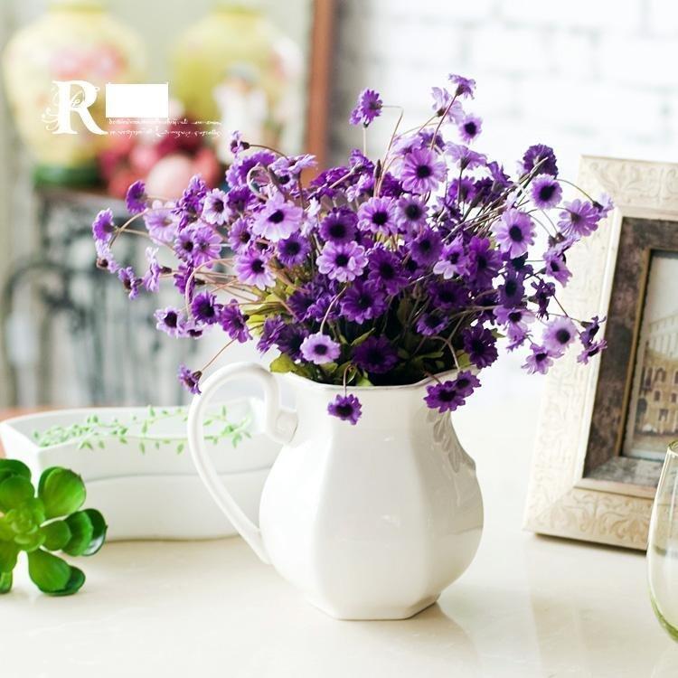 INPHIC-蘇珊小山菊地中海單耳奶壺仿真花整體花藝套裝2色可選