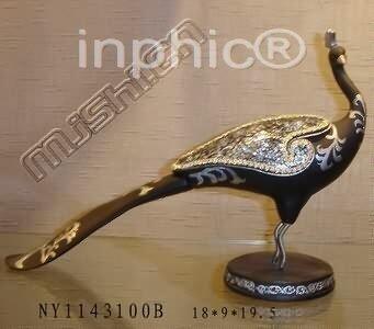 INPHIC-歐式客廳裝飾擺飾飾品泰國家居抽象黑白花紋孔雀