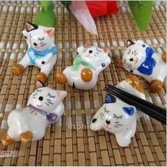 INPHIC-開運 日本釉下純手工手繪筷子架小貓筷架筷托招財貓(