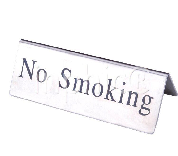 INPHIC-不鏽鋼 No smoking 禁止吸煙 臺卡座 提示牌 餐廳檯面警示牌