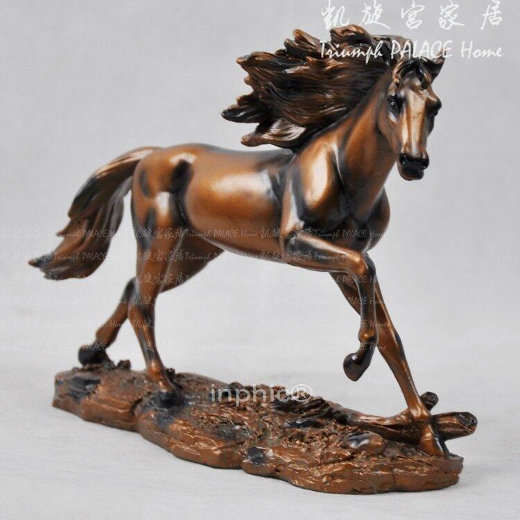 INPHIC-歐式復古銅色奔馬擺設樹脂工藝品家居擺飾