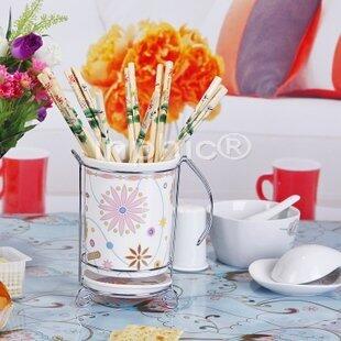 INPHIC-印花筷子筒 陶瓷 附不鏽鋼鐵架 防漏水托盤 可掛式