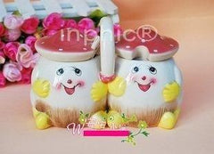 INPHIC-陶瓷調味瓶罐 廚房用品 椒鹽罐 糖缸 儲物罐 蘑菇味精罐