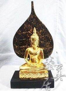 INPHIC-東南亞風格 泰式木雕藝品 擺飾 家居裝飾品菩提打坐金佛