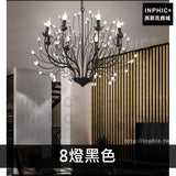 INPHIC-創意吧臺loft茶餐廳臥室酒吧茶樓樹枝水晶服裝店工業客廳吊燈-8燈黑色