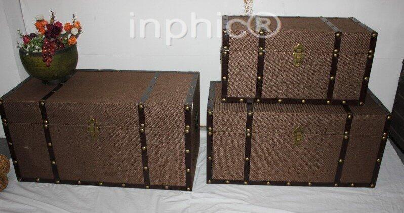 INPHIC-仿舊家居飾品 經典鉚釘仿舊傢俱 茶幾大箱 套3