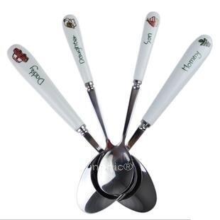 INPHIC-陶瓷餐具陶瓷手柄不鏽鋼勺子飯勺湯勺環保勺長柄小調羹