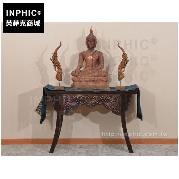 INPHIC-擺飾石雕佛像桌面坐佛泰國擺設仿古雕刻做舊