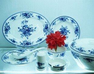 INPHIC-景德鎮陶瓷餐具套裝骨瓷整套56頭餐具青花餐具皇家玫瑰