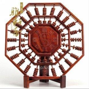 INPHIC-紅木工藝品木雕擺飾 紅酸枝八卦算盤
